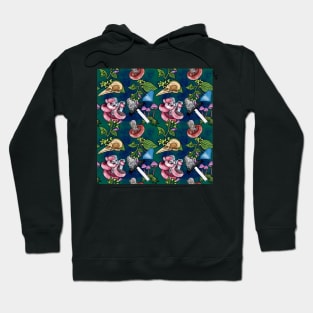 Botanist's Deadly Plants and Mushrooms Teal Hoodie